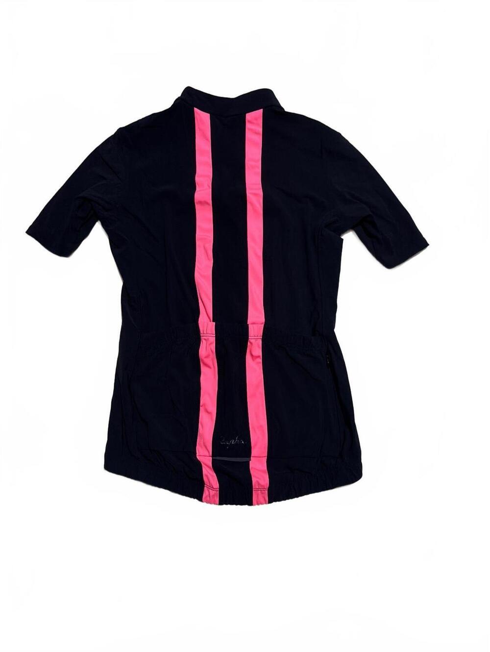 Rapha Women's Cycling Jersey Black with Pink Stripes